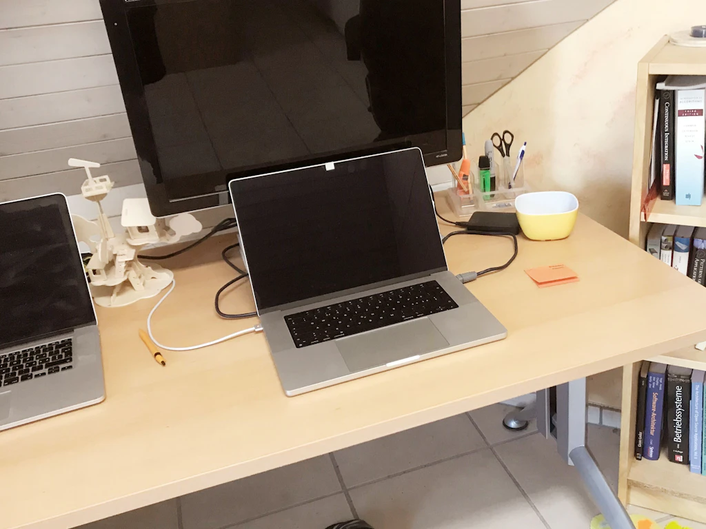 Ralph's professional home setup in his office space. 