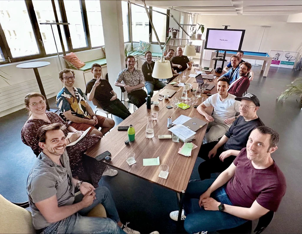 All smiles in the new office after our Q2 quarterly meeting!