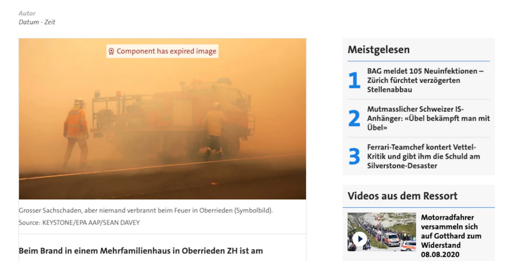 If the copyright has expired, a visual notification will be shown on the images itself.