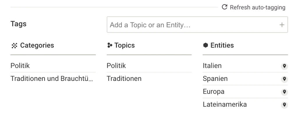 Editors can change the iMatrics tags during the publishing flow