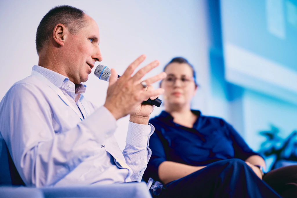 FAZ.NET Managing Editor Cai Tore Philippsen answering questions from his presentation “Don’t hurt the brand!” 